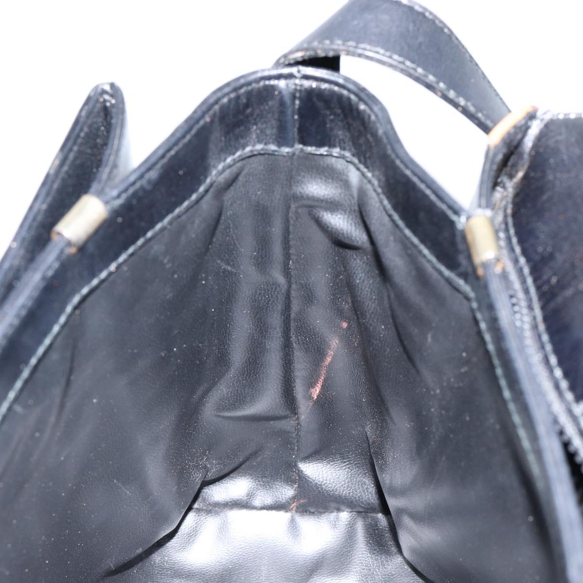 CELINE Shoulder Bag Leather Black Gold Auth BA6127
