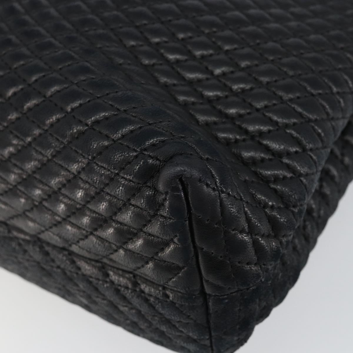 BALLY Hand Bag Leather Black Gold Auth BA6133