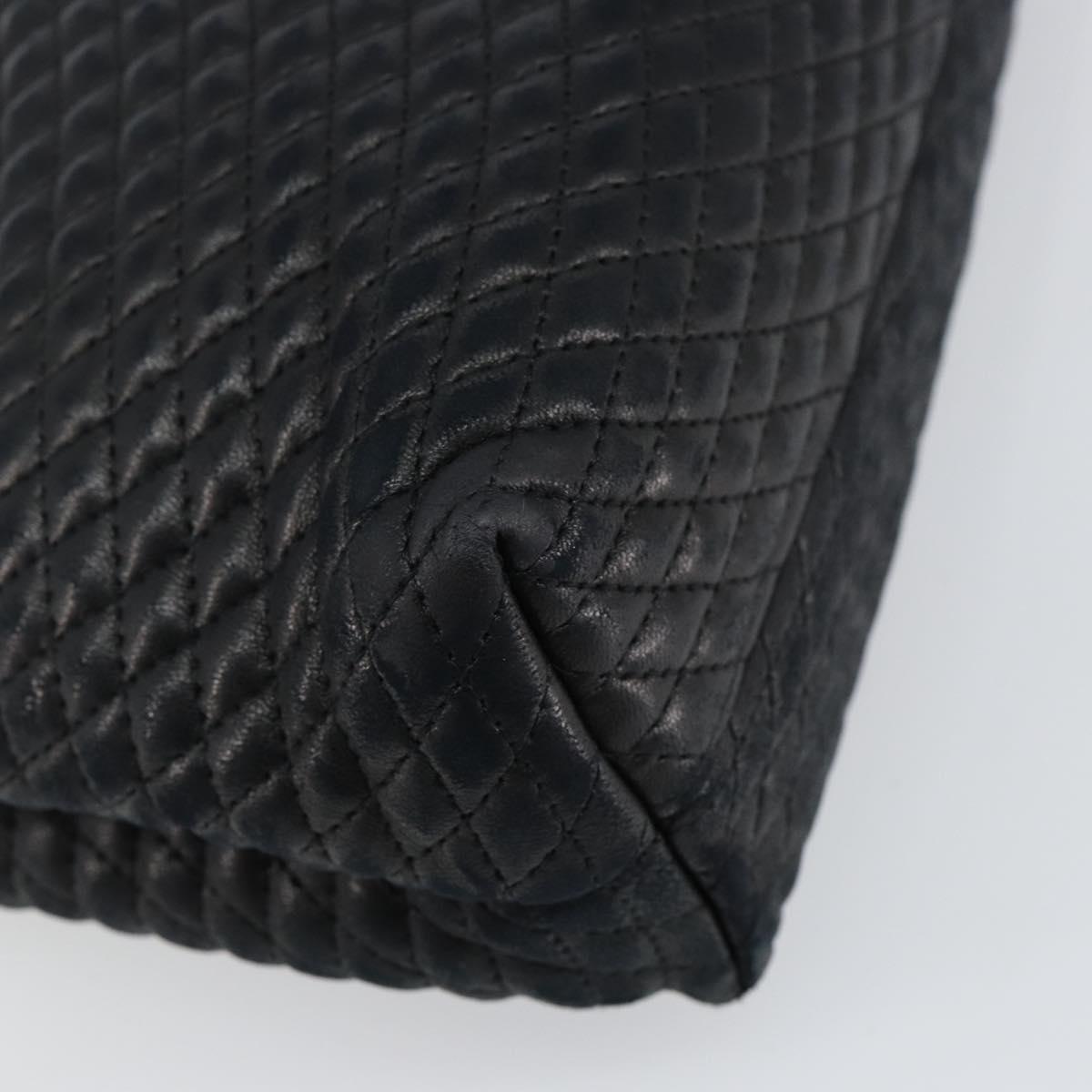 BALLY Hand Bag Leather Black Gold Auth BA6133