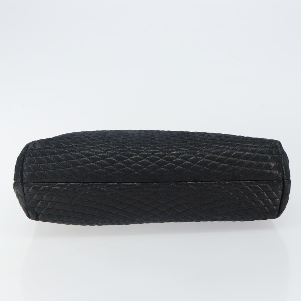 BALLY Hand Bag Leather Black Gold Auth BA6133