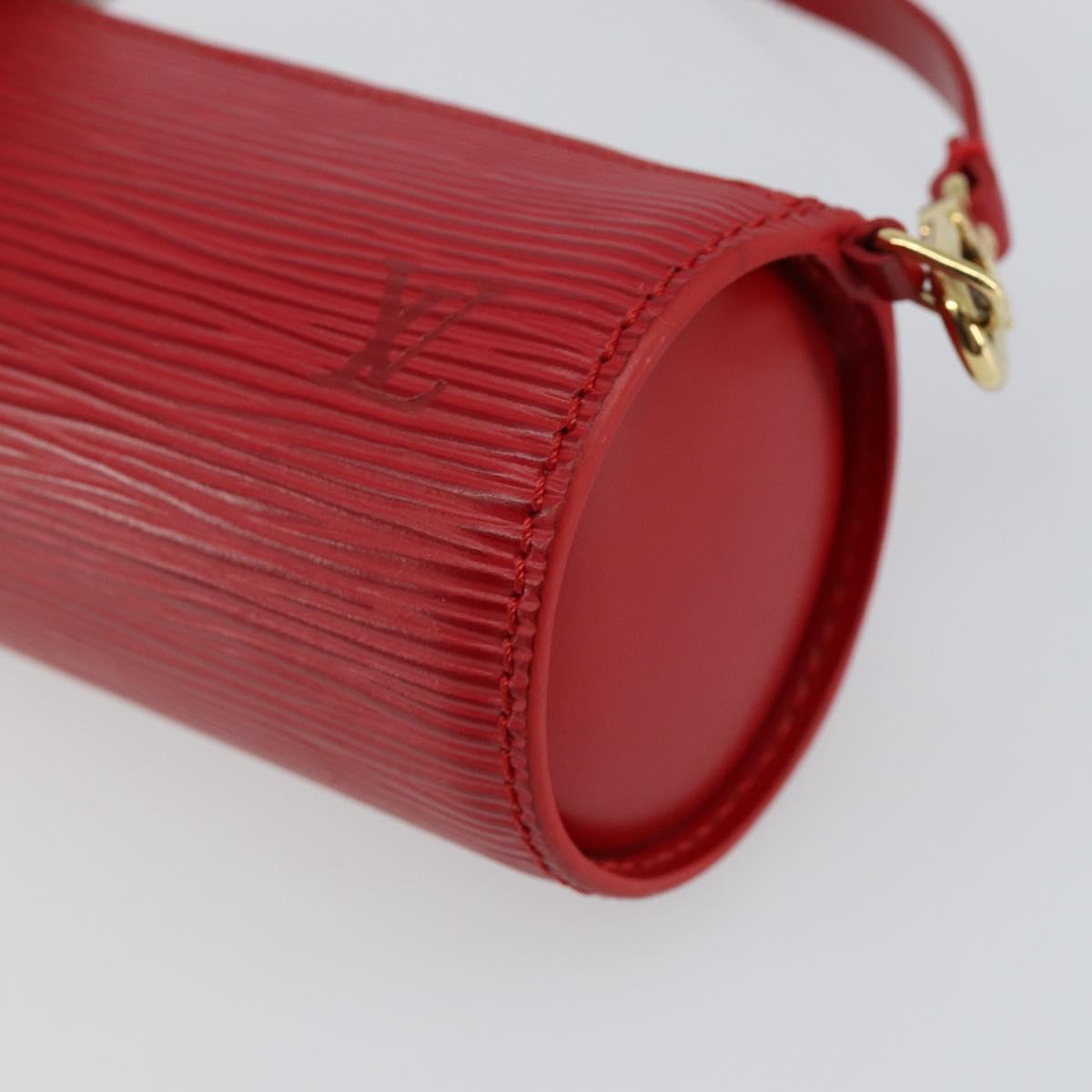 LOUIS VUITTON Epi Soufflot Pouch Accessory Pouch Red LV Auth BA6134