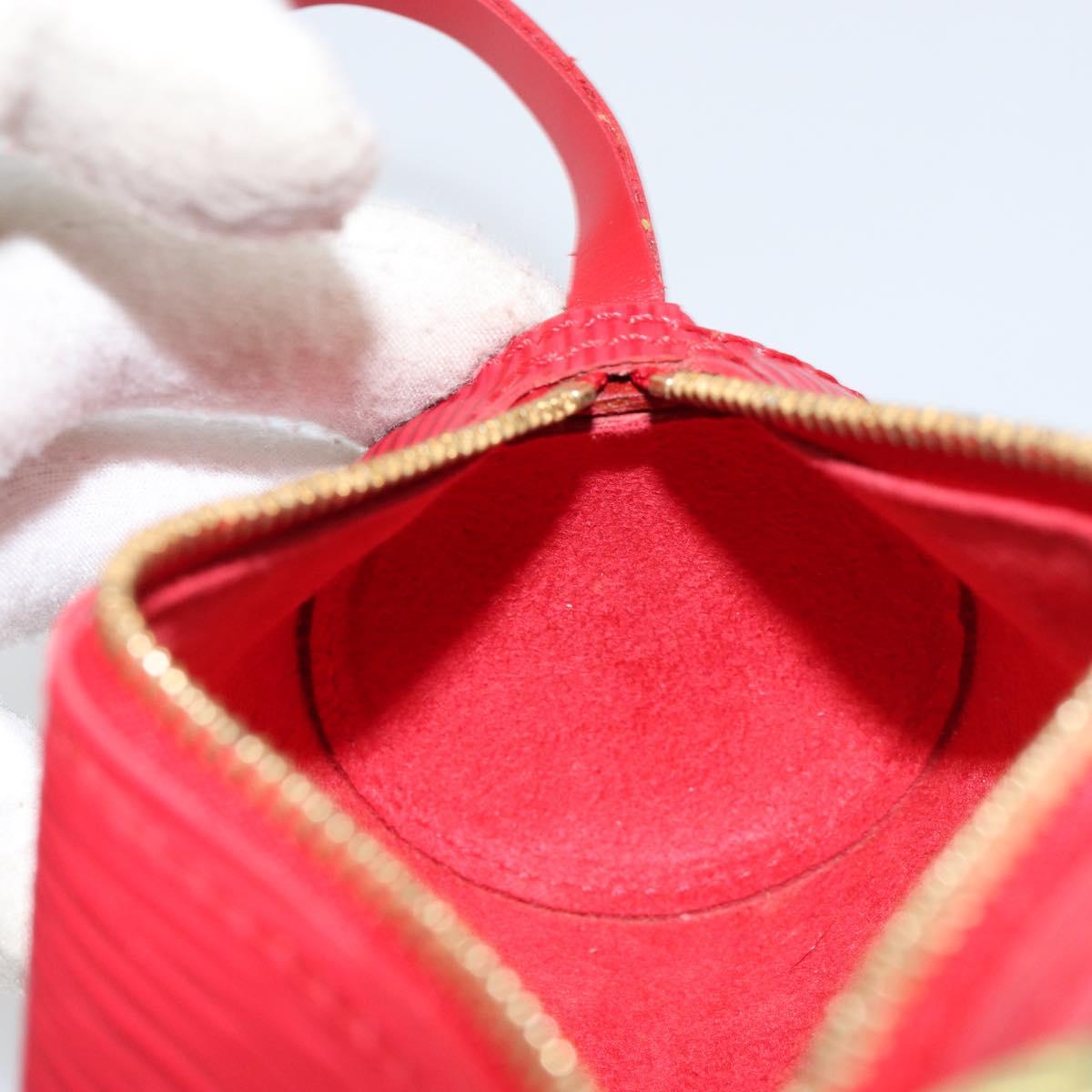 LOUIS VUITTON Epi Soufflot Pouch Accessory Pouch Red LV Auth BA6134