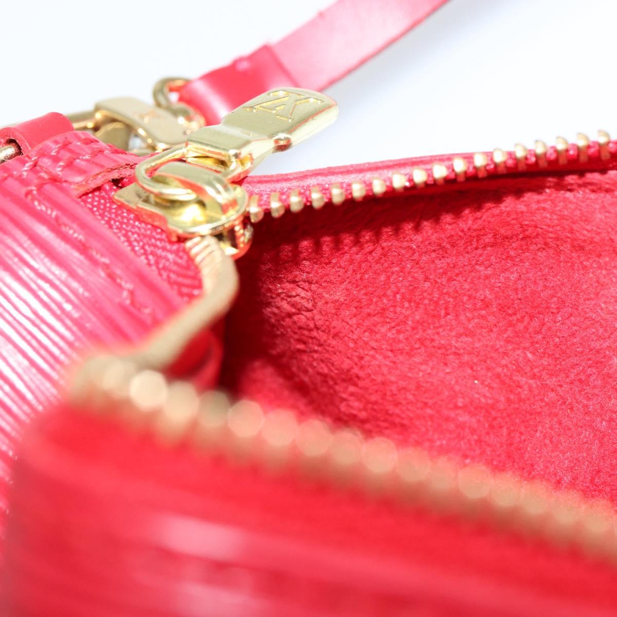LOUIS VUITTON Epi Soufflot Pouch Accessory Pouch Red LV Auth BA6134