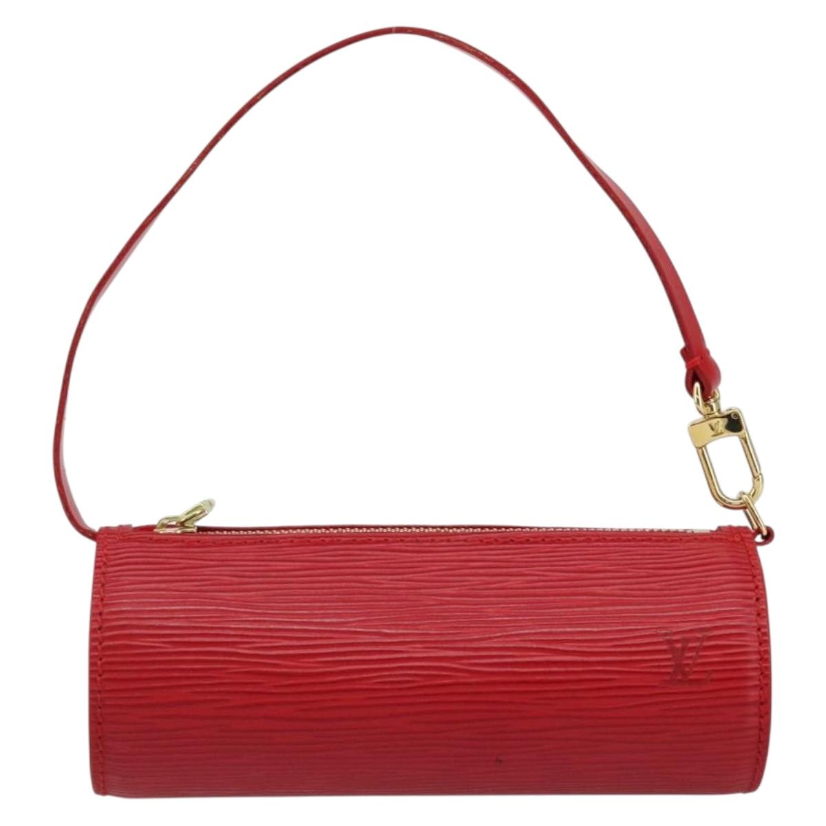 LOUIS VUITTON Epi Soufflot Pouch Accessory Pouch Red LV Auth BA6134