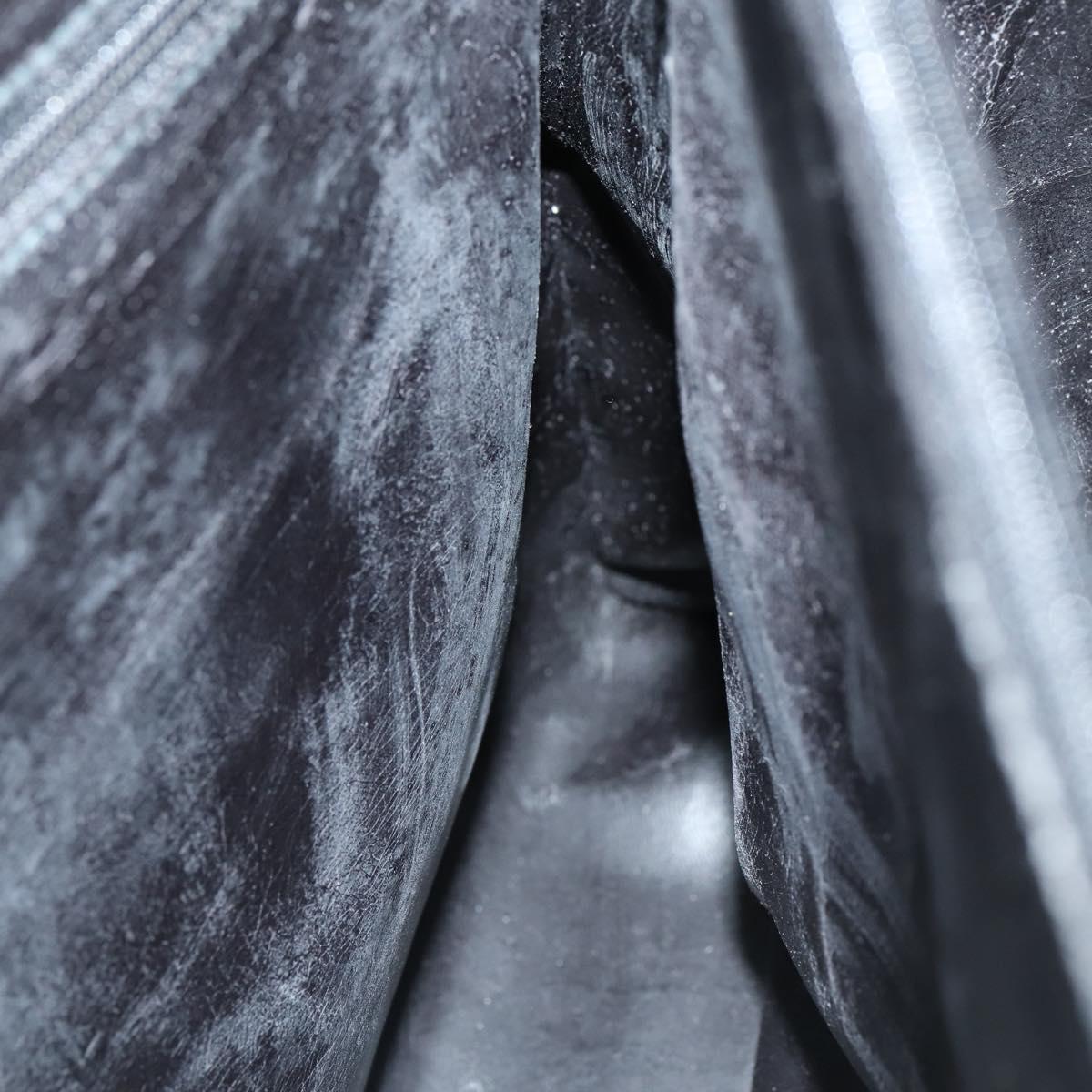 GUCCI Bamboo Hand Bag Leather 2way Black Gold 002 2855 0322 0 Auth BA6143