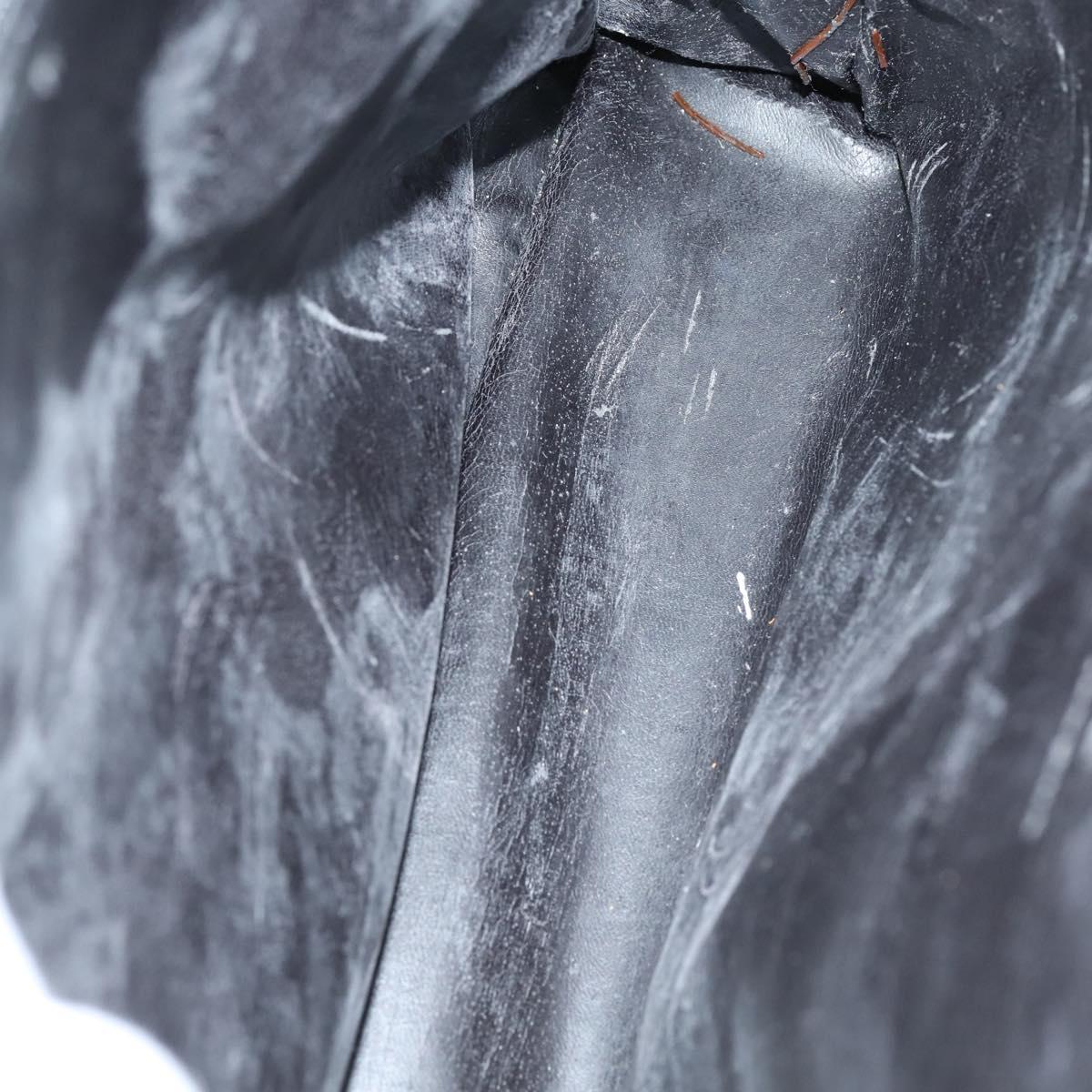 GUCCI Bamboo Hand Bag Leather 2way Black Gold 002 2855 0322 0 Auth BA6143