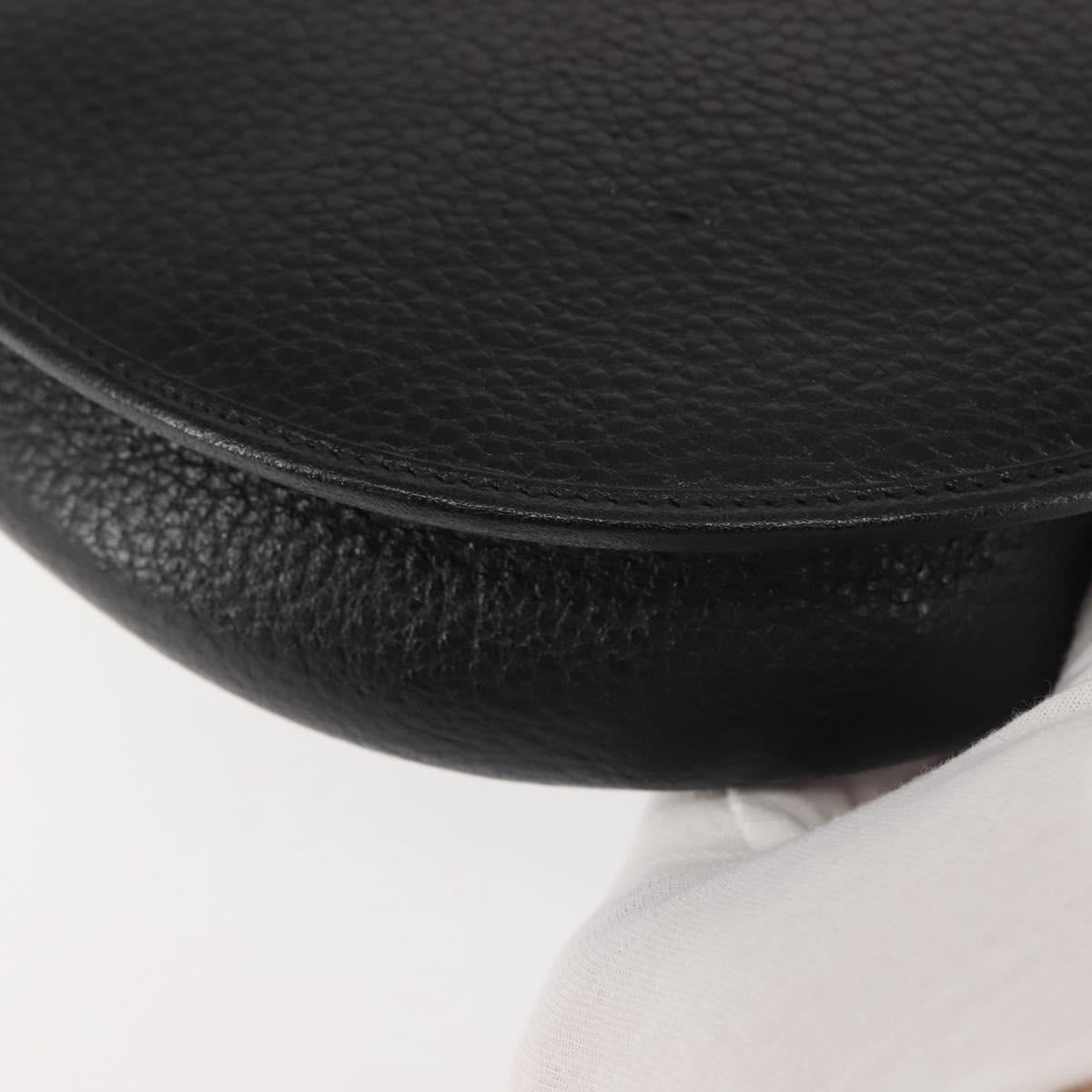 Christian Dior Shoulder Bag Leather Black Gold Auth BA6146