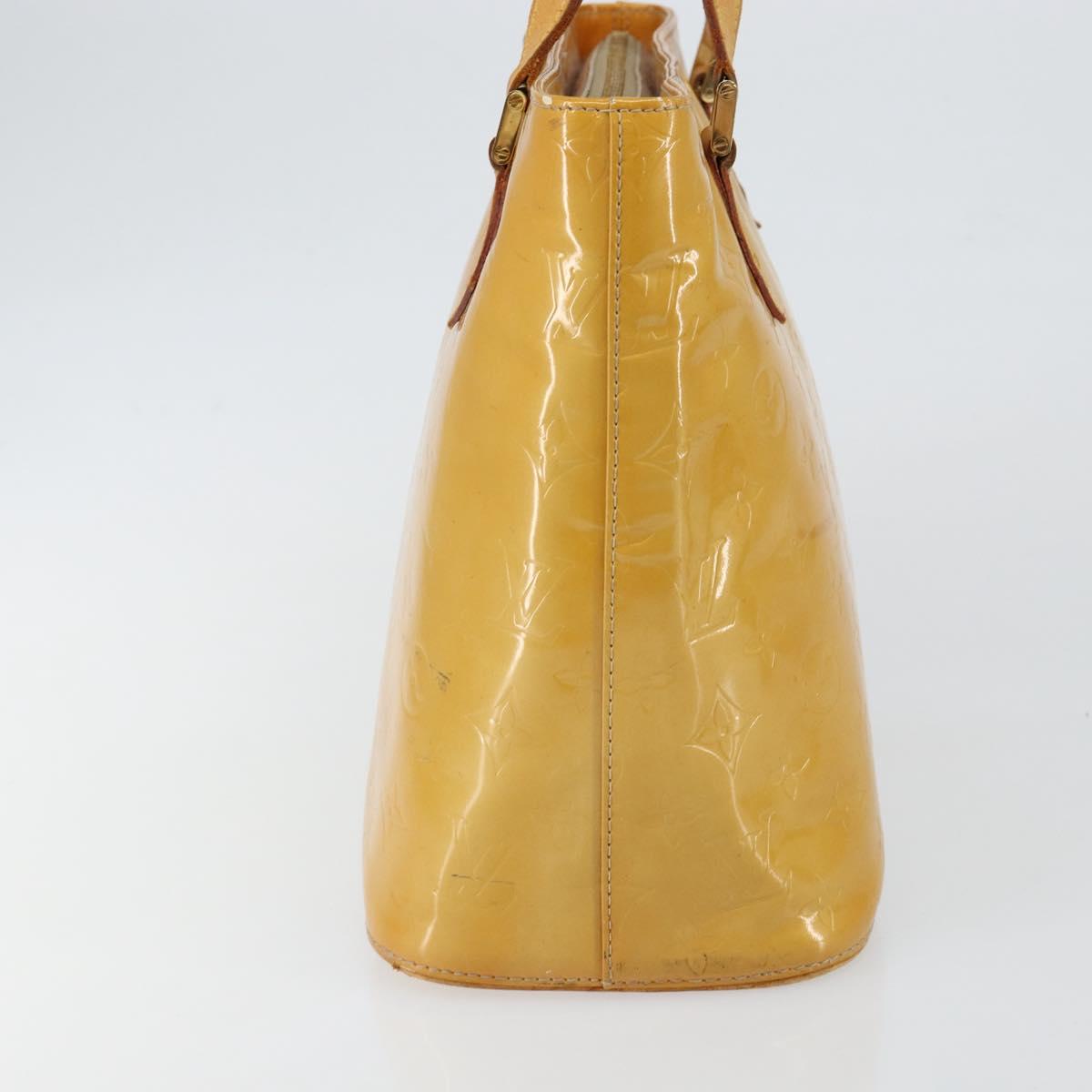 LOUIS VUITTON Monogram Vernis Houston Hand Bag Beige M91004 LV Auth BA6147