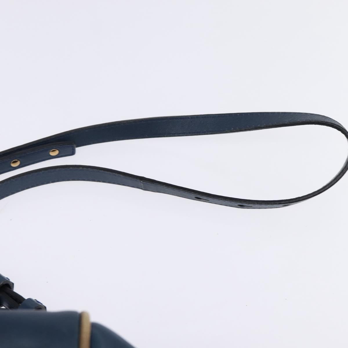 Chloe Etel Hand Bag Leather 2way Blue Gold Auth BA6149