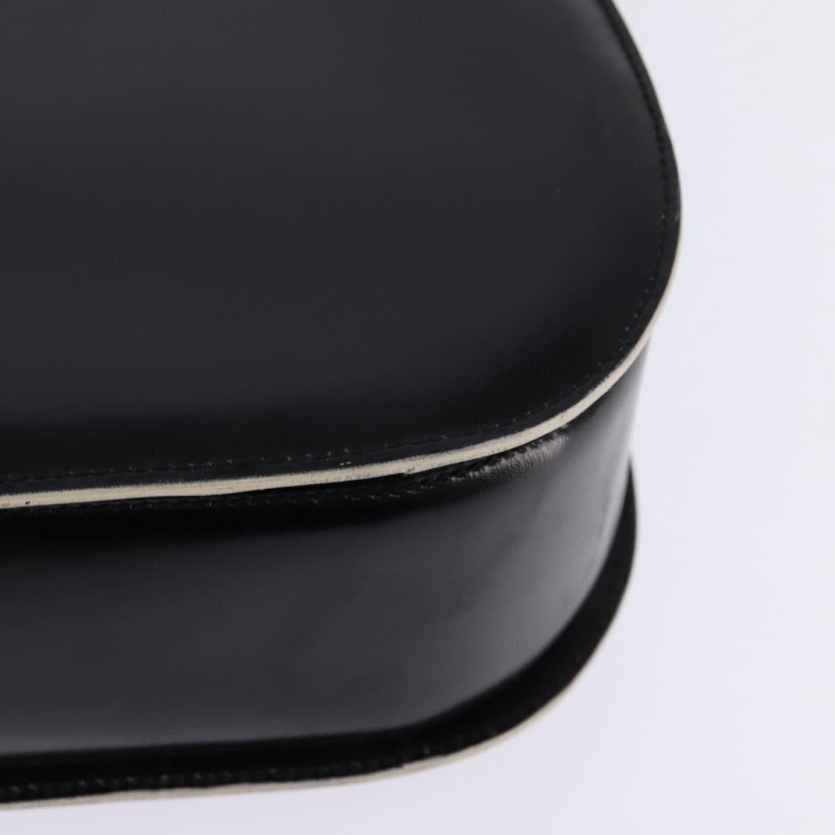 BALLY Shoulder Bag Leather Black Gold Auth BA6151