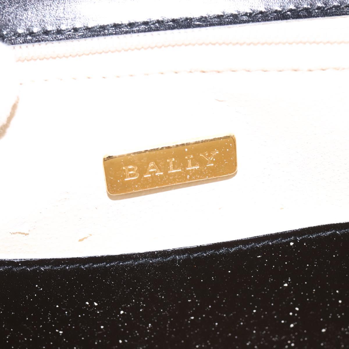 BALLY Shoulder Bag Leather Black Gold Auth BA6151