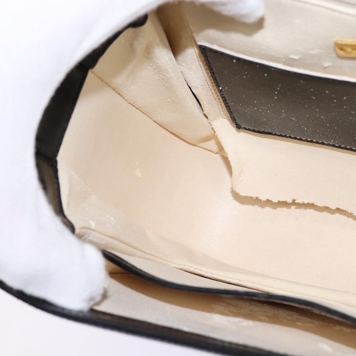 BALLY Shoulder Bag Leather Black Gold Auth BA6151