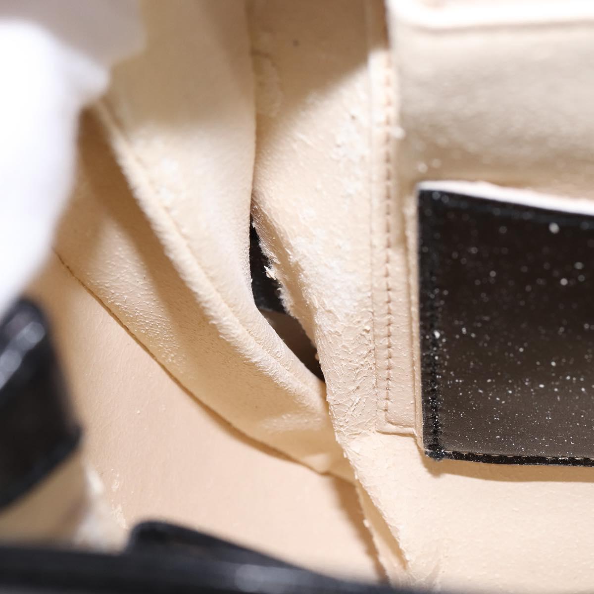 BALLY Shoulder Bag Leather Black Gold Auth BA6151