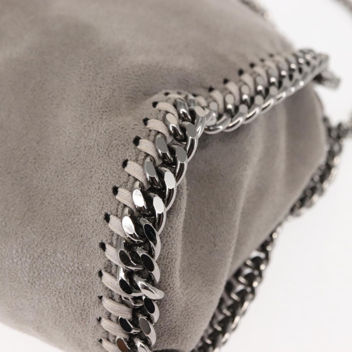 Stella MacCartney Falabella Chain Bag Suede Gray Silver 371223 Auth BA6154