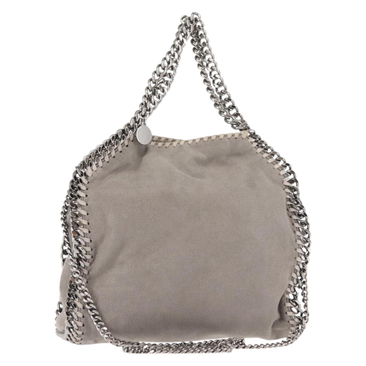Stella MacCartney Falabella Chain Bag Suede Gray Silver 371223 Auth BA6154
