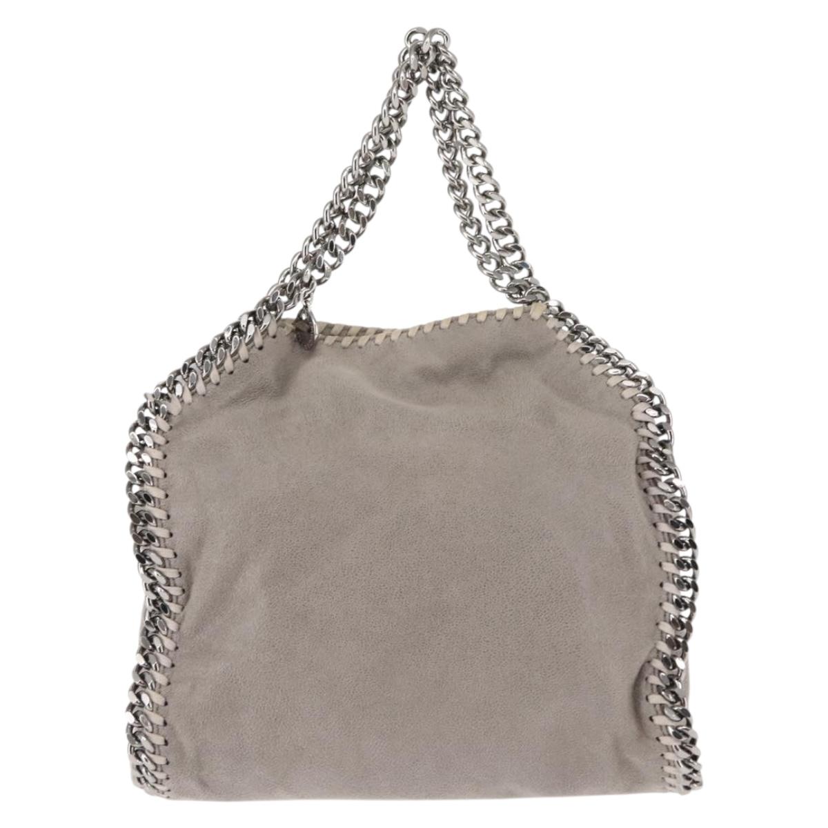Stella MacCartney Falabella Chain Bag Suede Gray Silver 371223 Auth BA6154