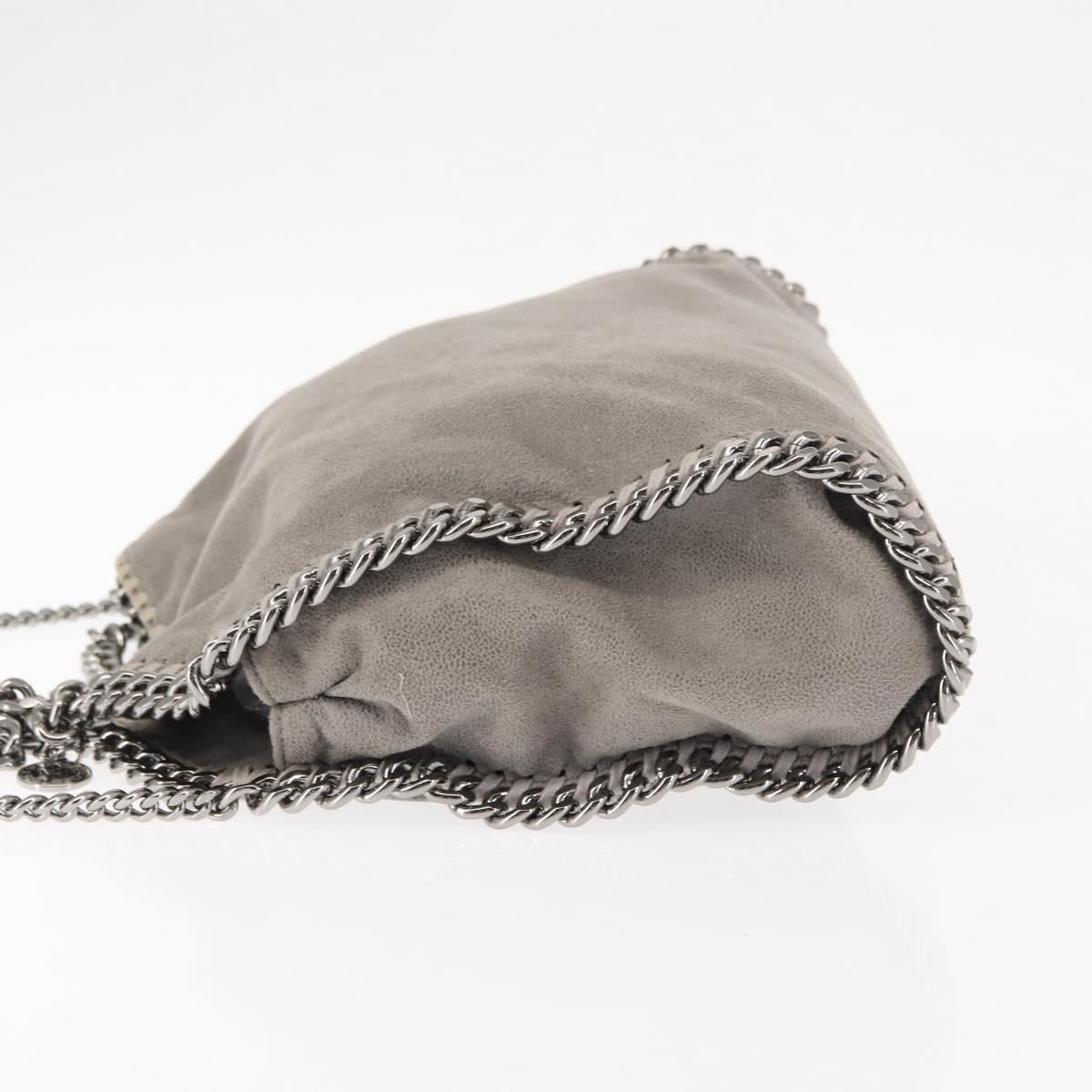 Stella MacCartney Falabella Chain Bag Suede Gray Silver 371223 Auth BA6154