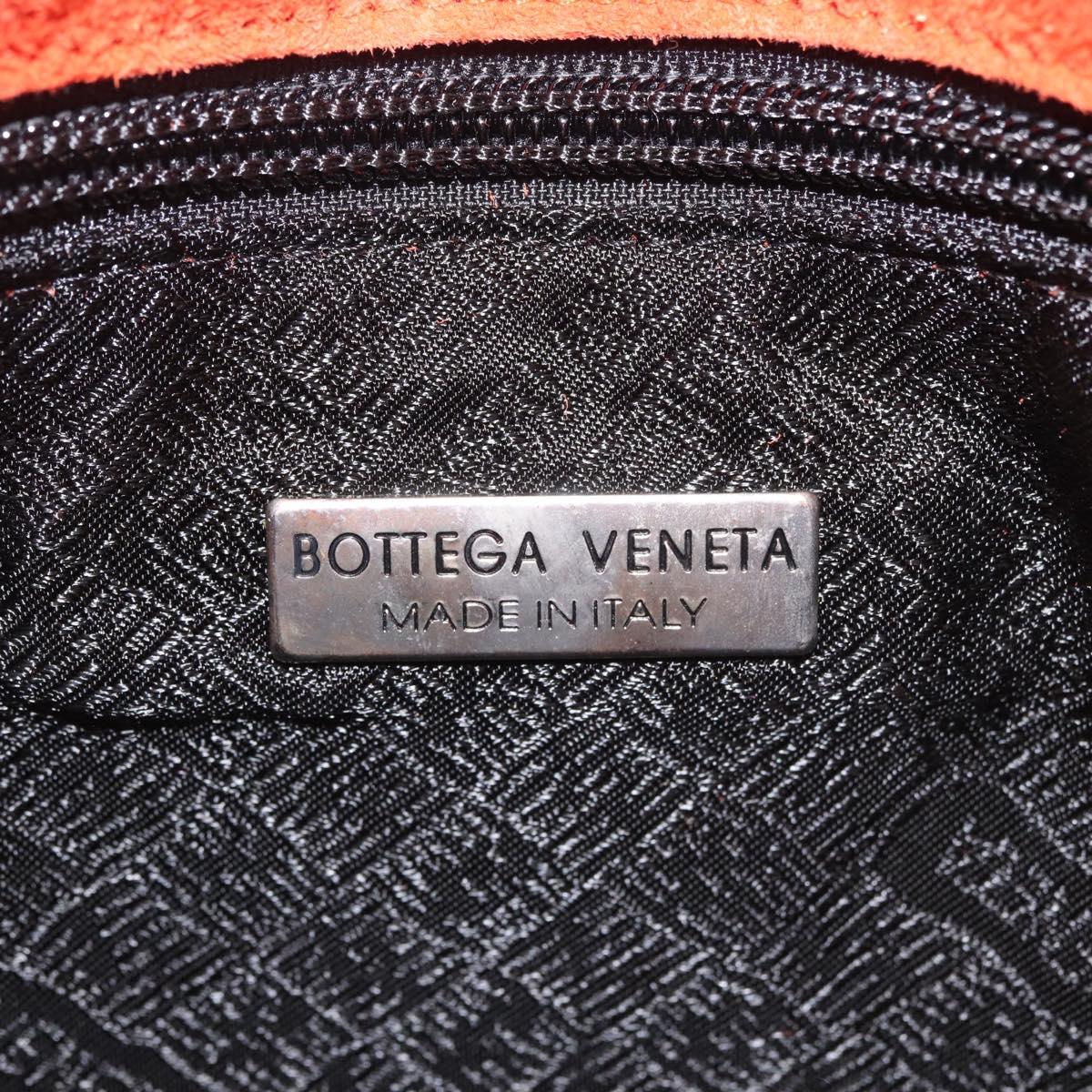 BOTTEGA VENETA Hand Bag Suede Orange Silver Auth BA6156