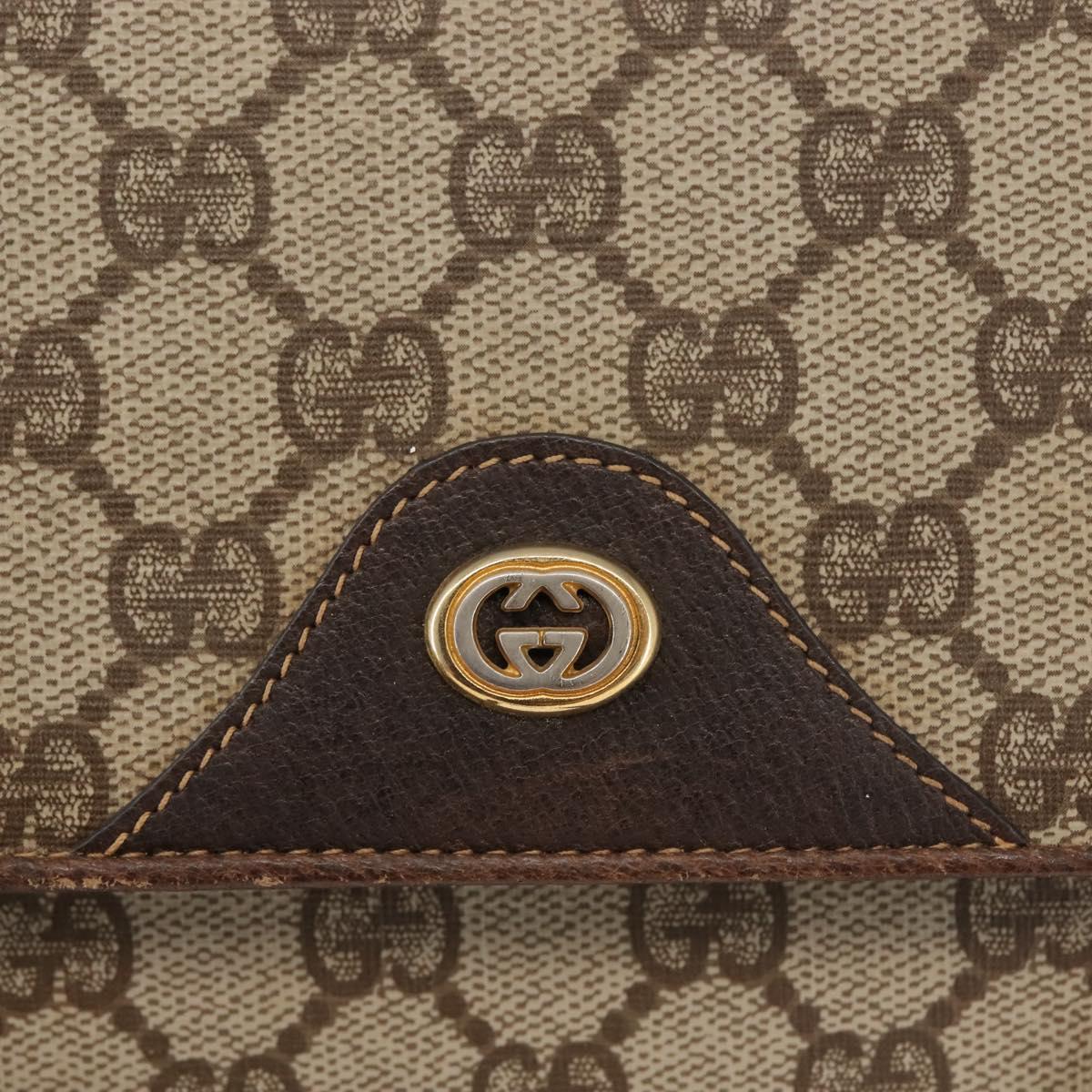 GUCCI GG Supreme Hand Bag PVC Beige Gold 116 02 080 Auth BA6160