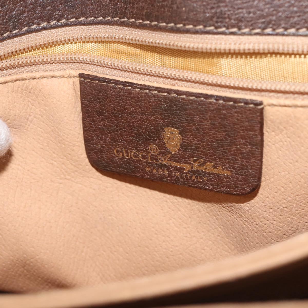 GUCCI GG Supreme Hand Bag PVC Beige Gold 116 02 080 Auth BA6160