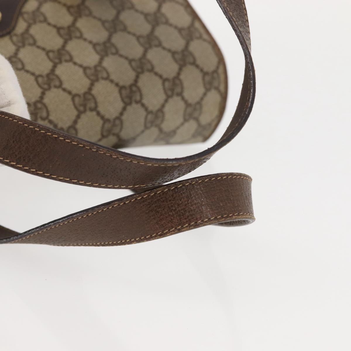 GUCCI GG Supreme Hand Bag PVC Beige Gold 116 02 080 Auth BA6160