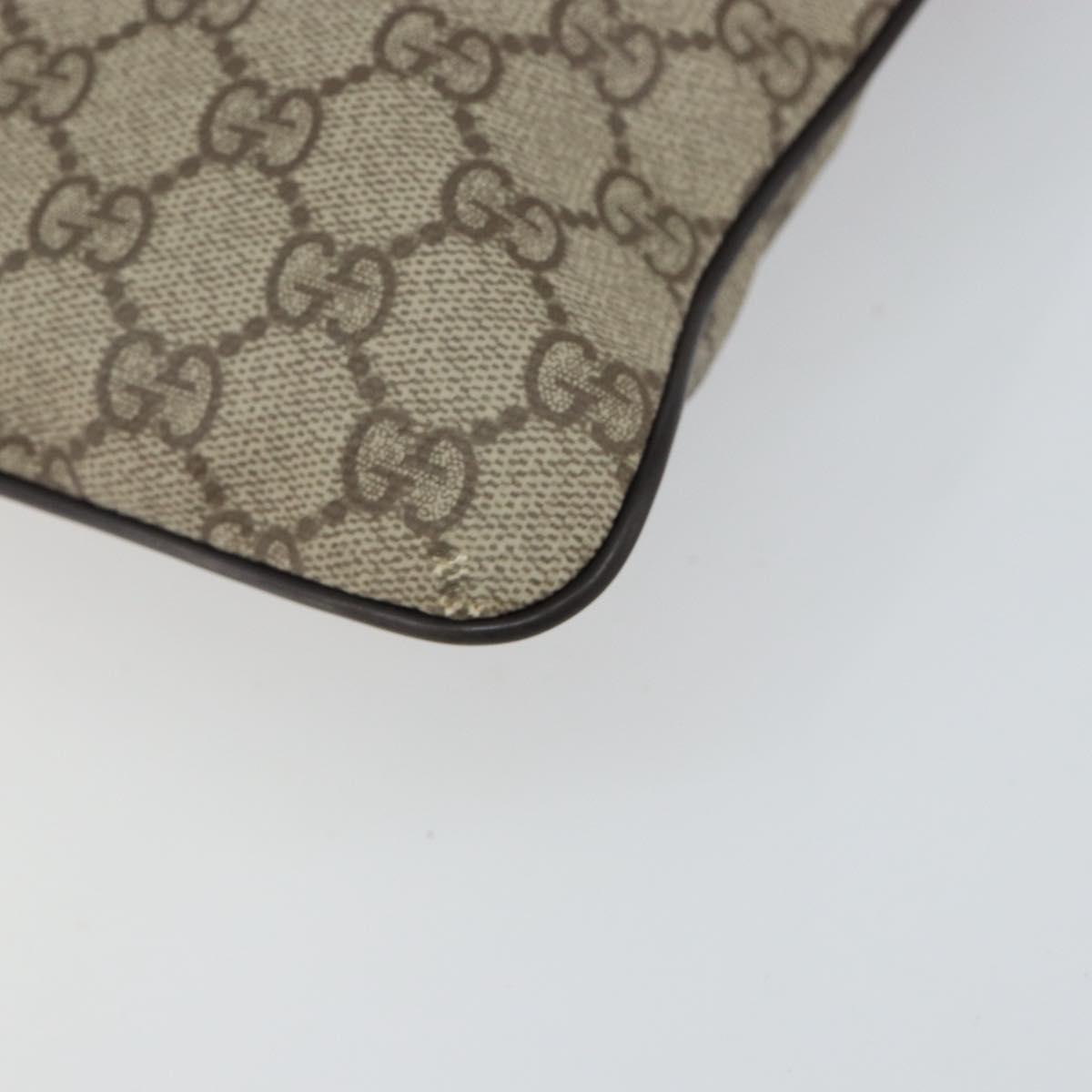 GUCCI GG Supreme Shoulder Bag PVC Beige Silver 141626 Auth BA6168