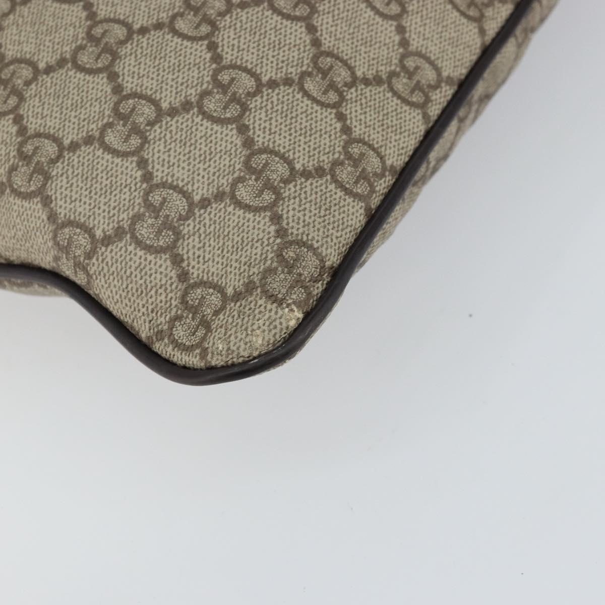GUCCI GG Supreme Shoulder Bag PVC Beige Silver 141626 Auth BA6168