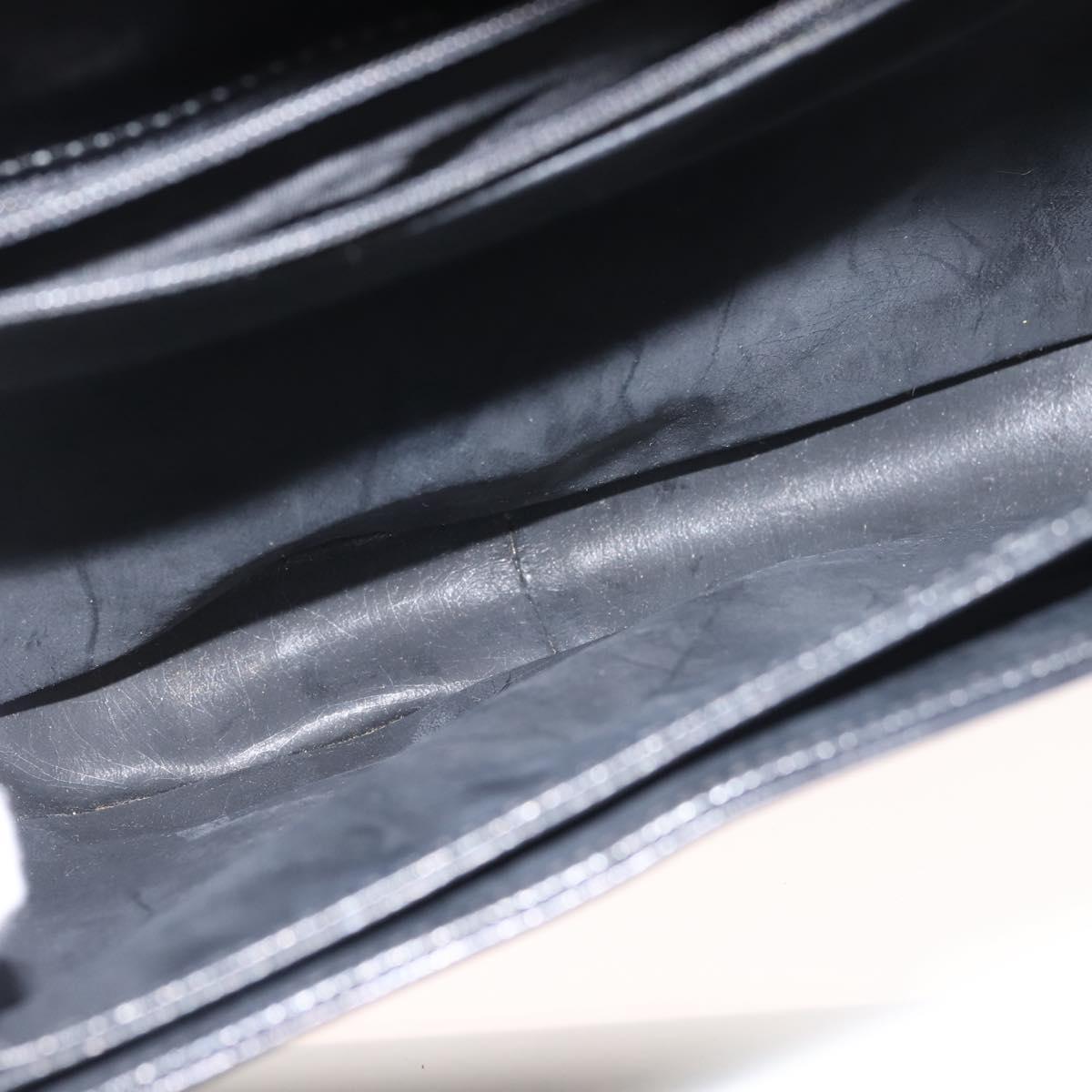 GIVENCHY Shoulder Bag Leather Black Gold Auth BA6169