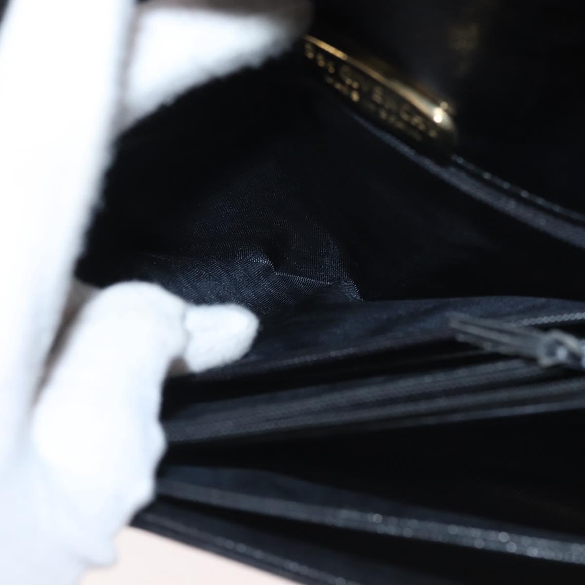 GIVENCHY Shoulder Bag Leather Black Gold Auth BA6169