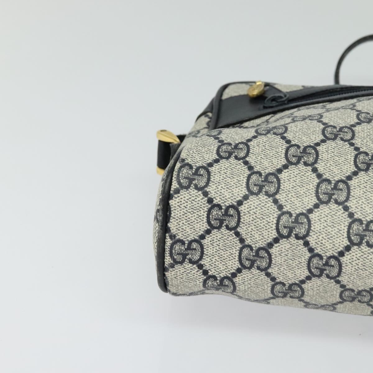 GUCCI GG Supreme Shoulder Bag PVC Navy Gold Auth BA617