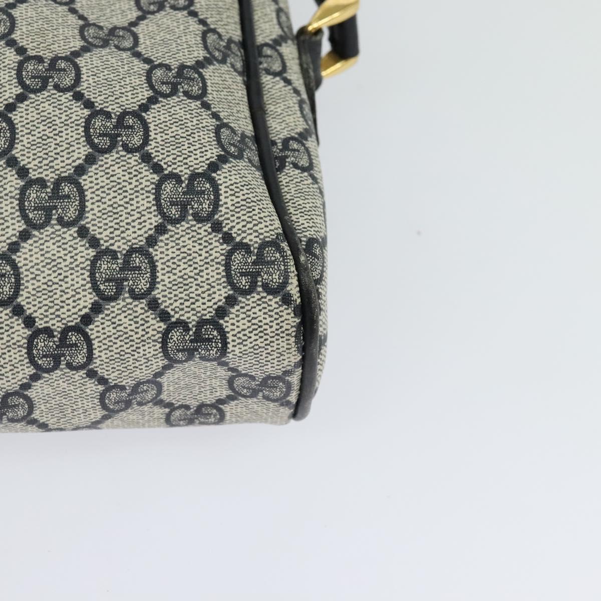 GUCCI GG Supreme Shoulder Bag PVC Navy Gold Auth BA617