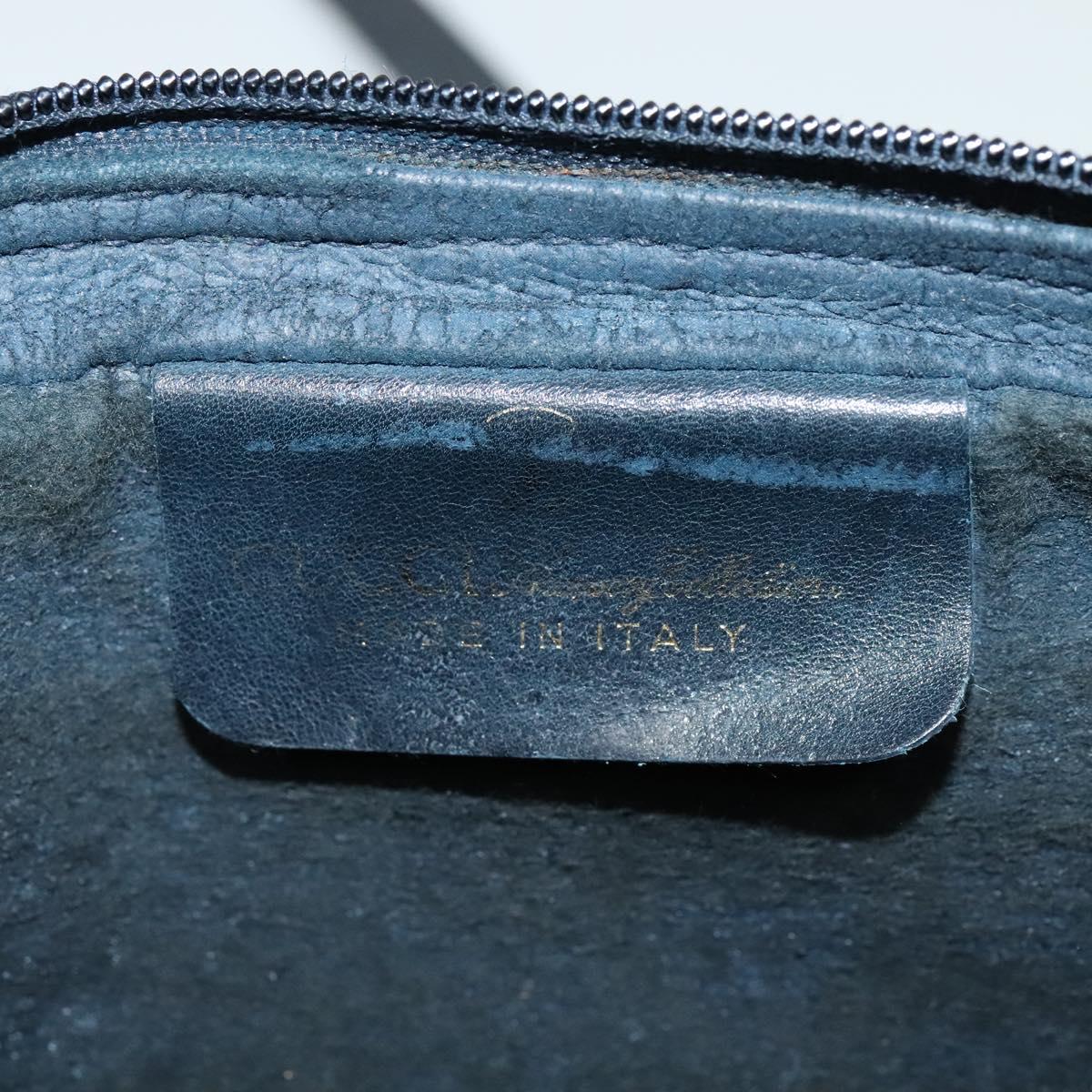 GUCCI GG Supreme Shoulder Bag PVC Navy Gold Auth BA617