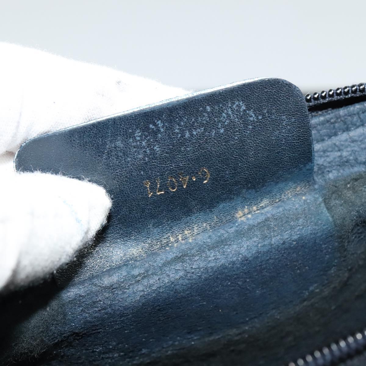 GUCCI GG Supreme Shoulder Bag PVC Navy Gold Auth BA617