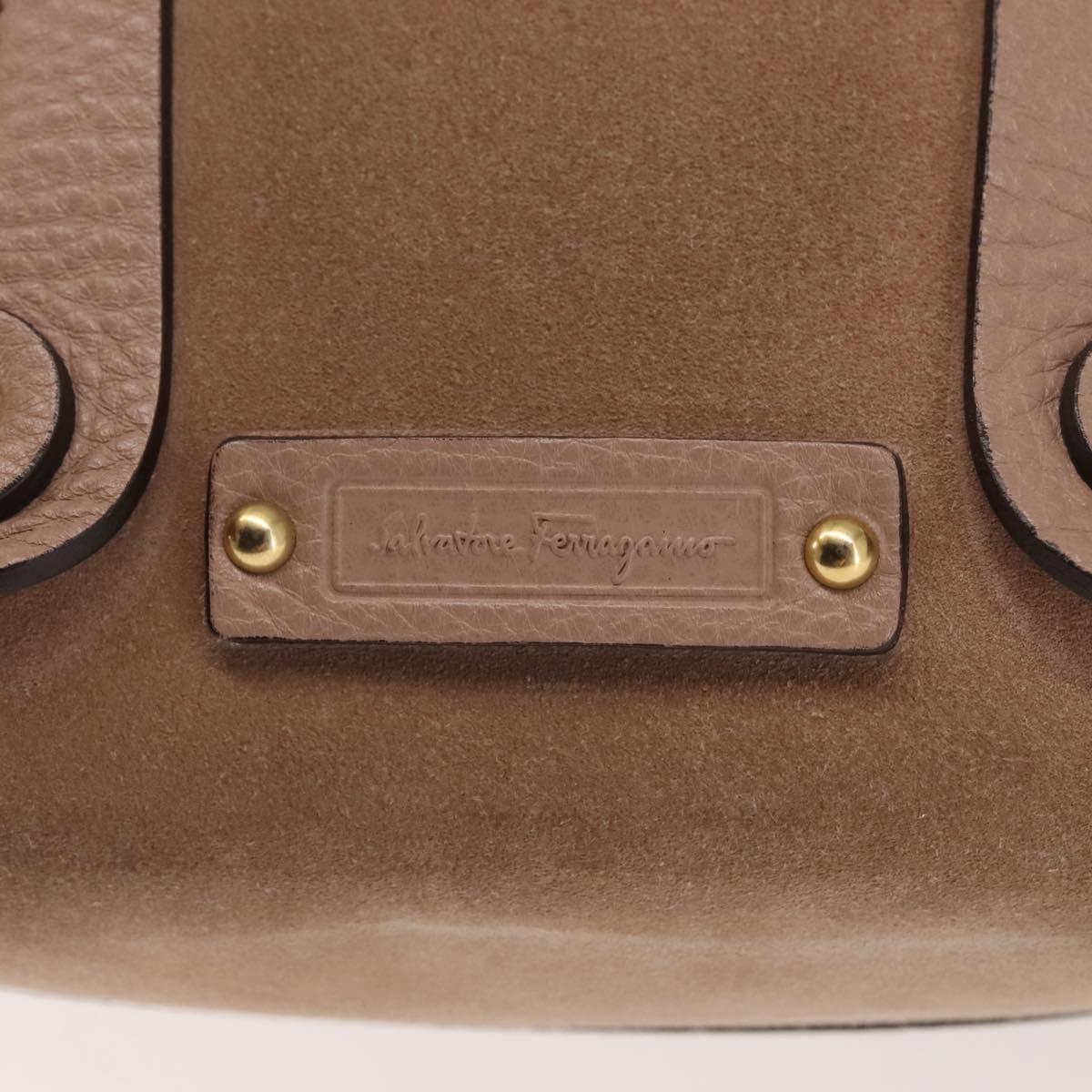 Salvatore Ferragamo Gancini Tote Bag Leather Pink Gold Auth BA6171
