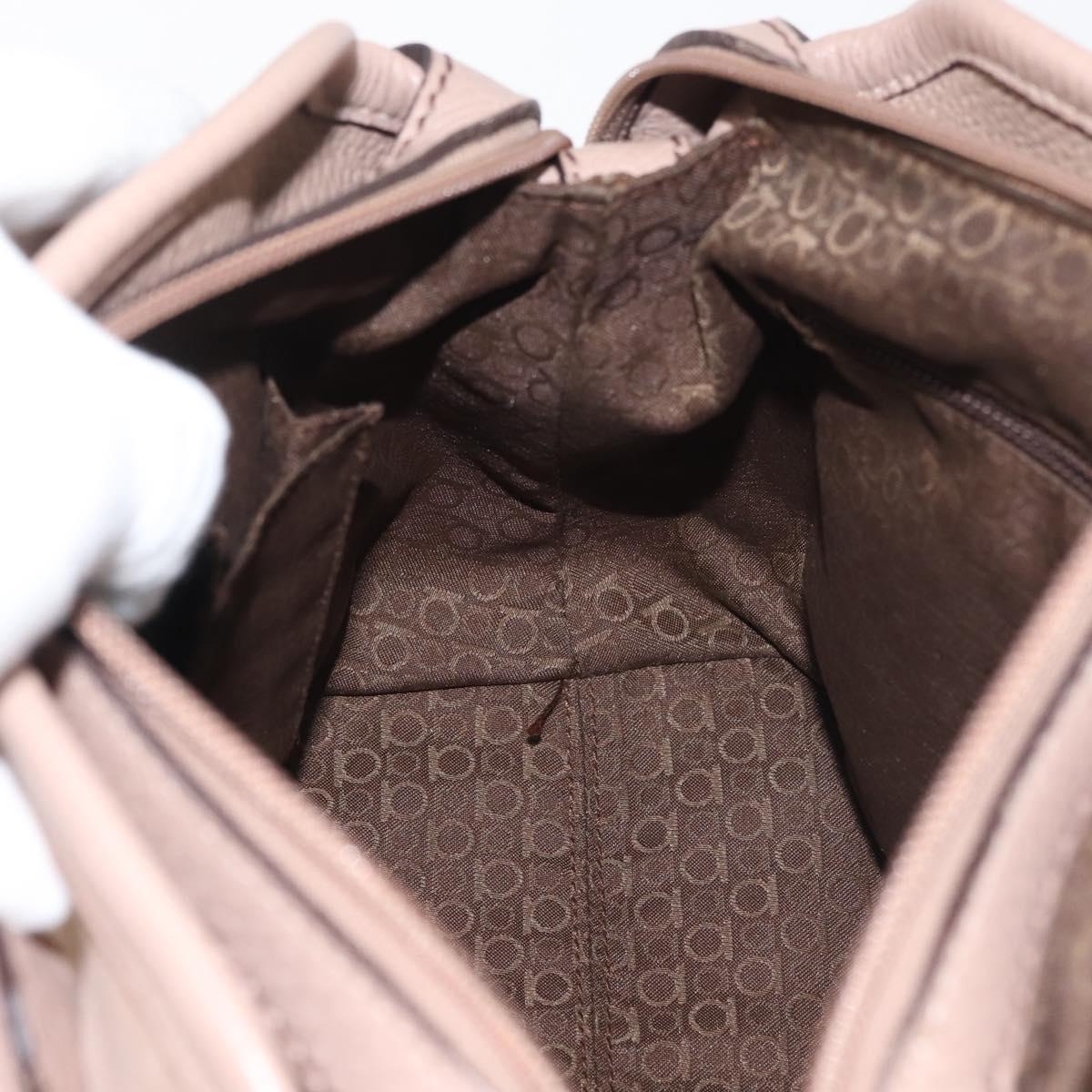 Salvatore Ferragamo Gancini Tote Bag Leather Pink Gold Auth BA6171