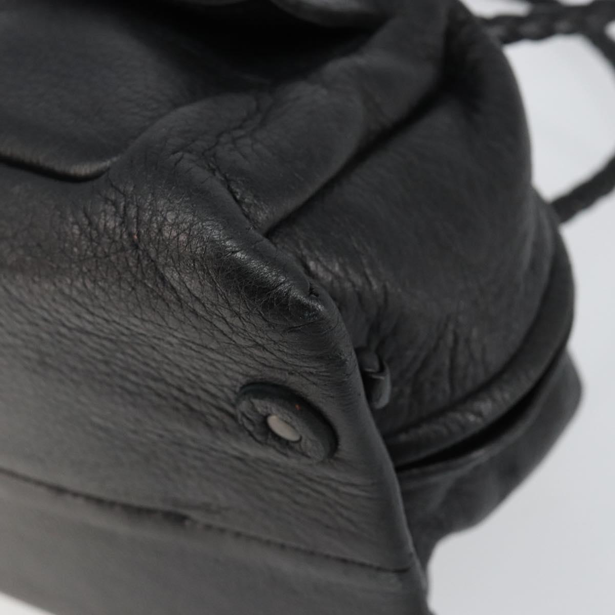 BOTTEGA VENETA Hand Bag Leather Black 131695 Auth BA6172