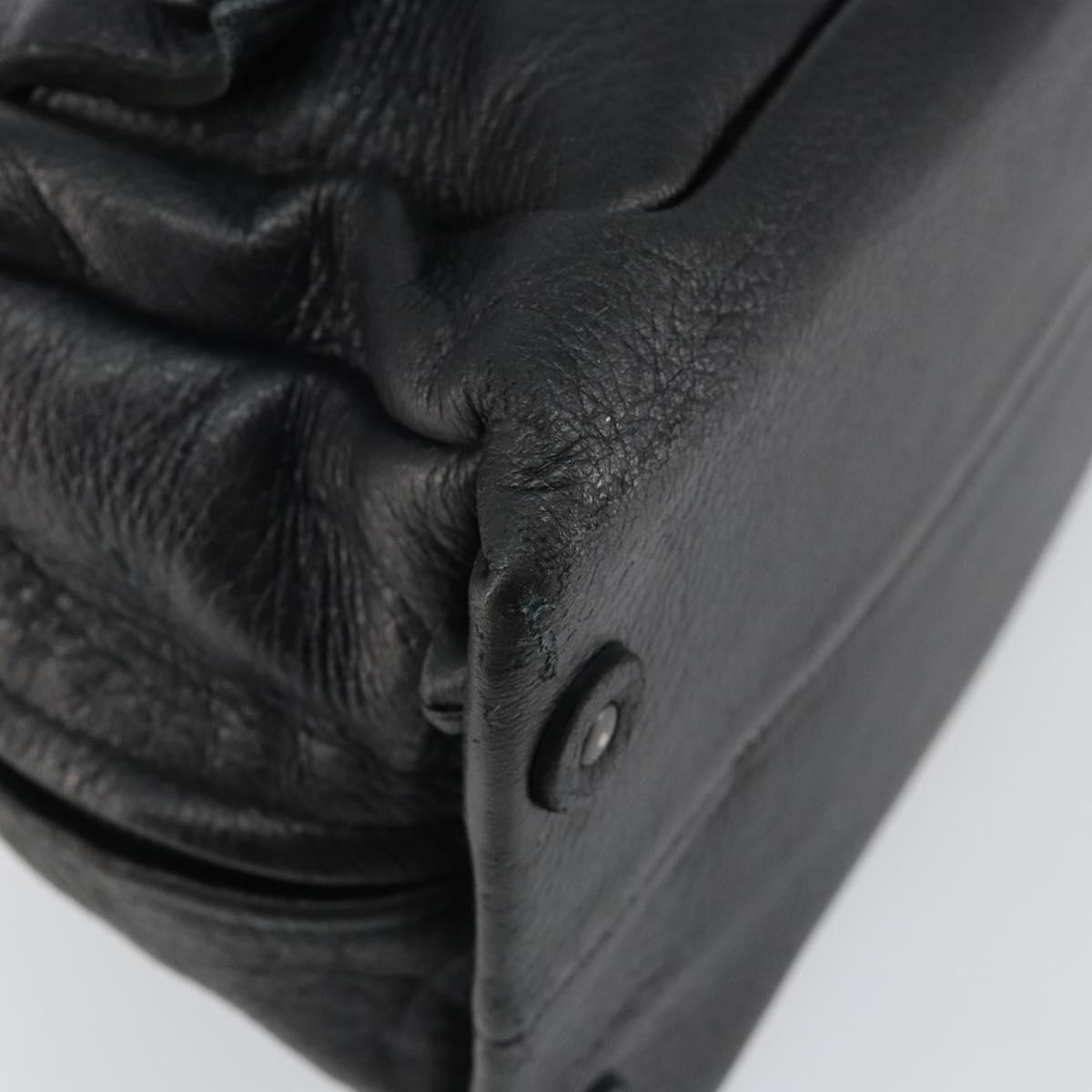 BOTTEGA VENETA Hand Bag Leather Black 131695 Auth BA6172