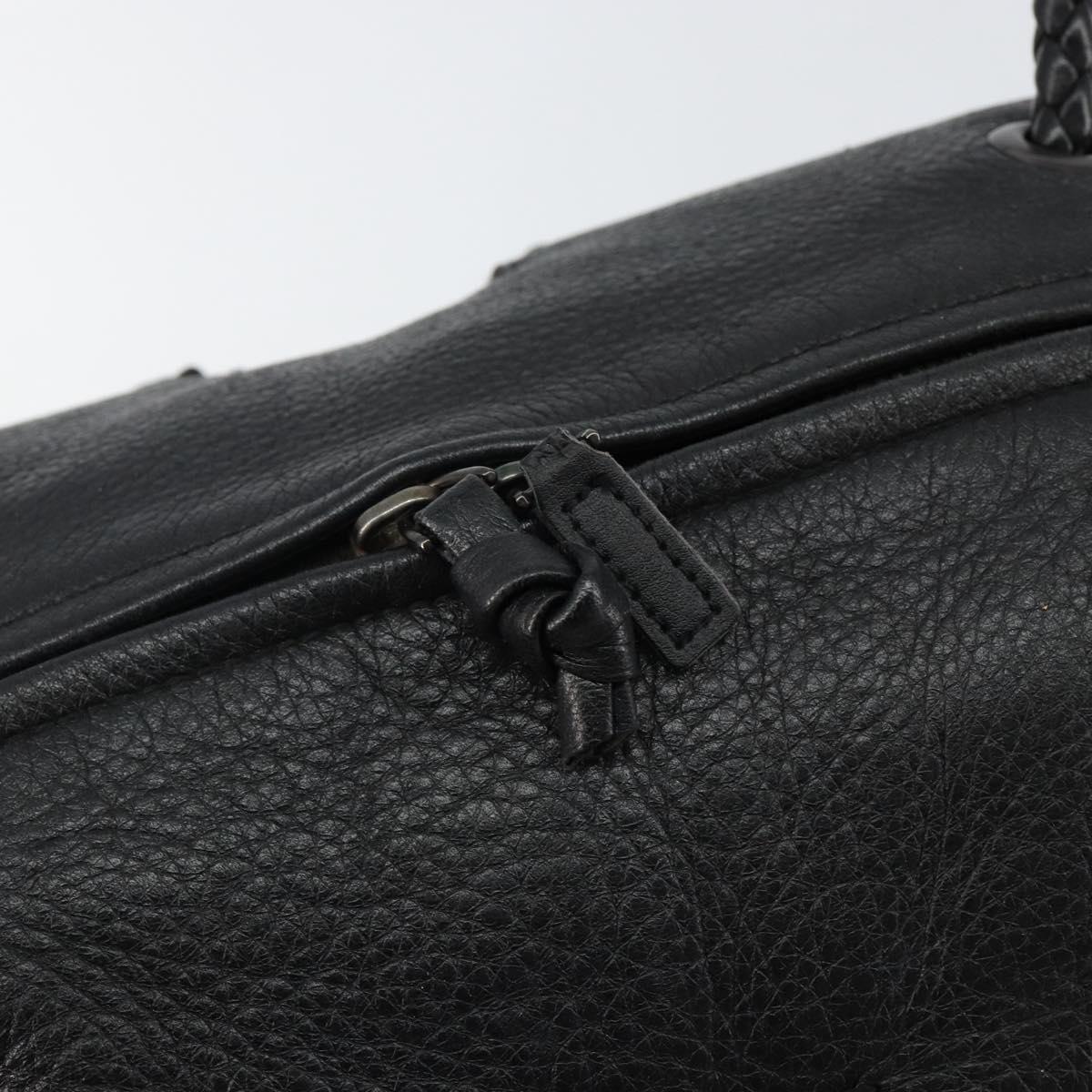 BOTTEGA VENETA Hand Bag Leather Black 131695 Auth BA6172