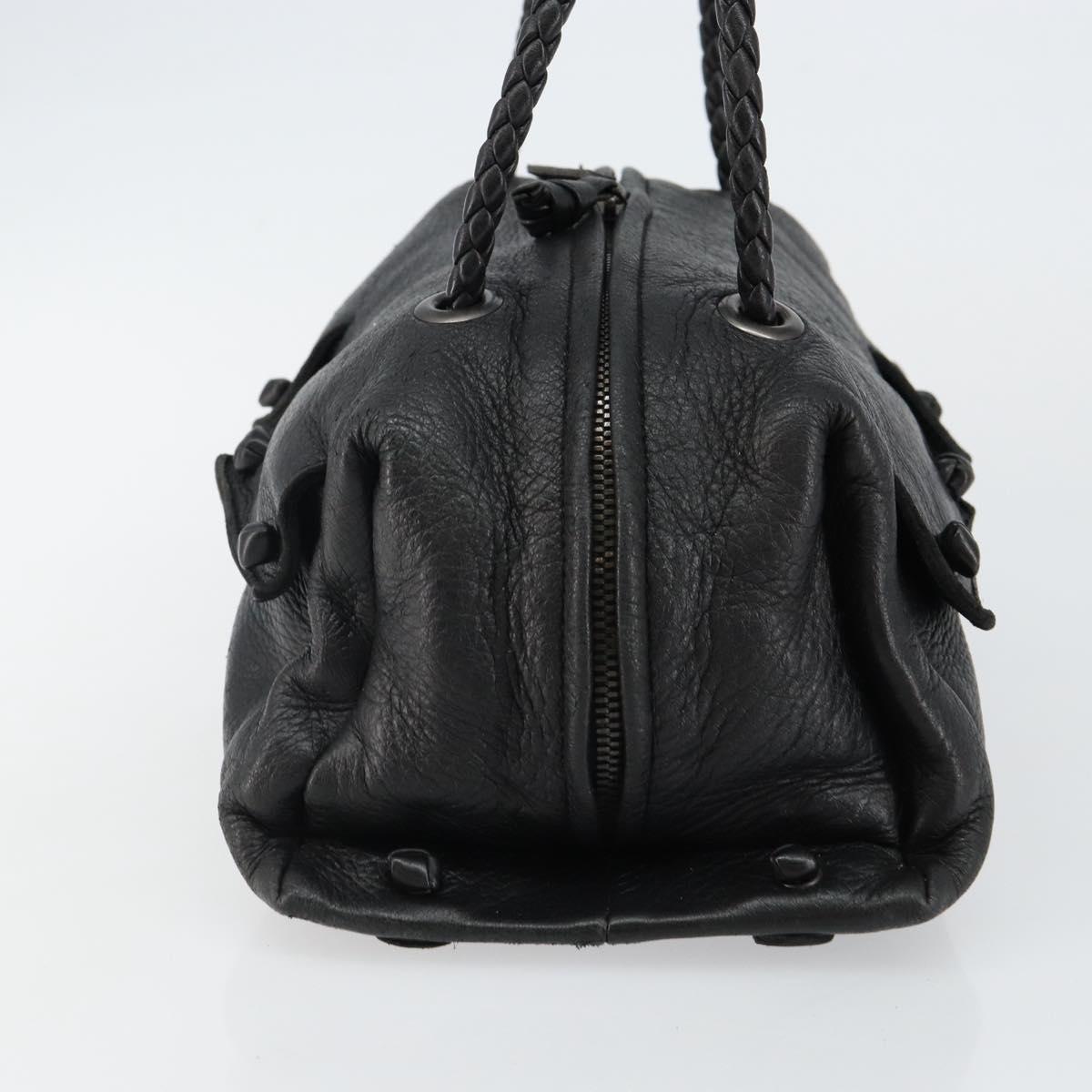 BOTTEGA VENETA Hand Bag Leather Black 131695 Auth BA6172