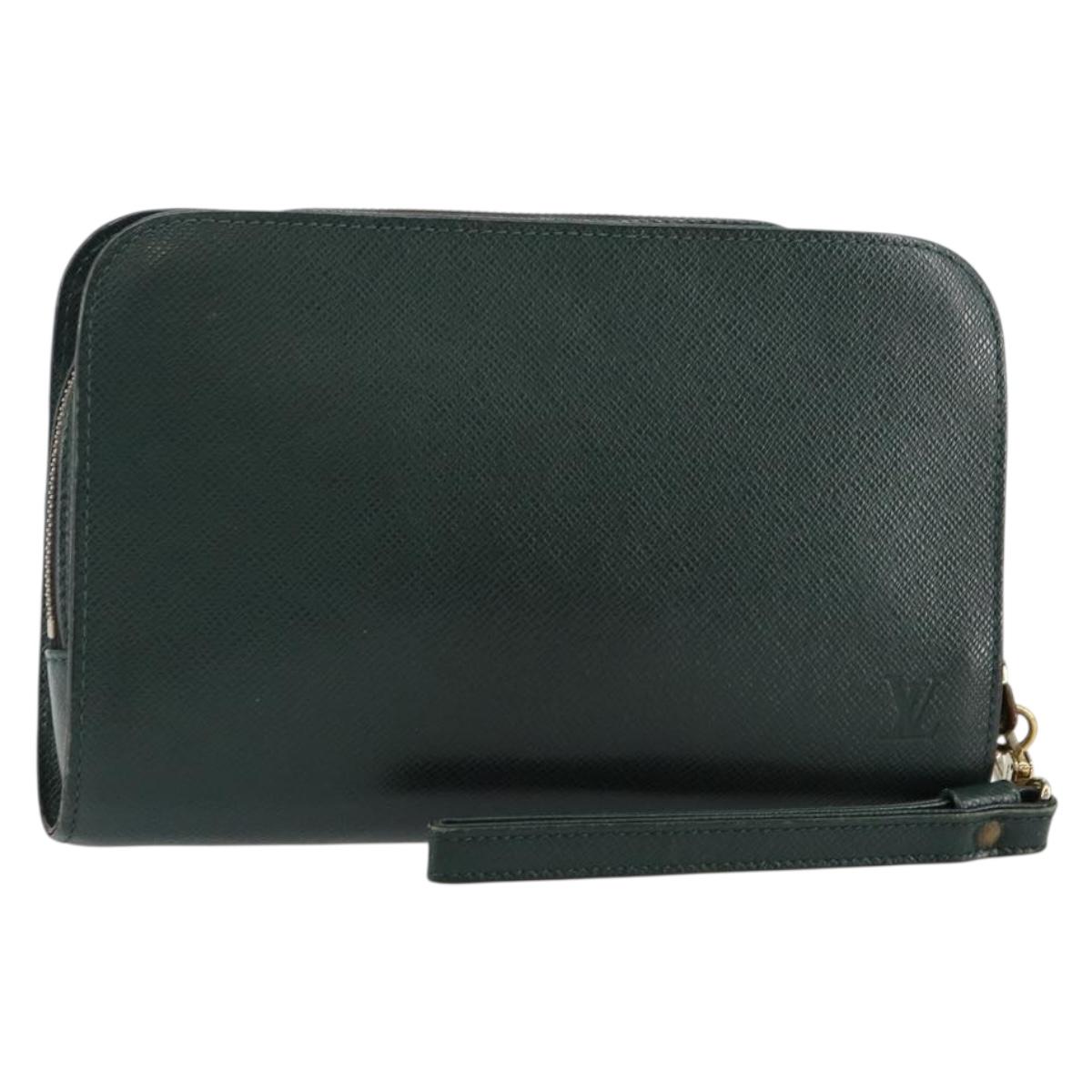 LOUIS VUITTON Taiga Baikal Clutch Bag Epicea M30184 LV Auth BA6177