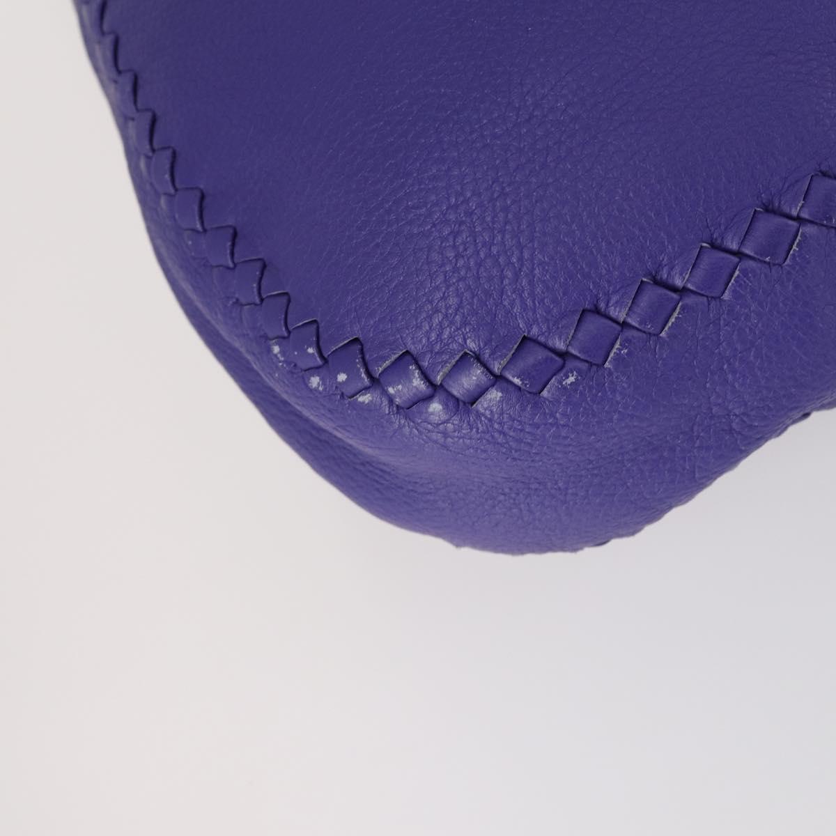 BOTTEGA VENETA INTRECCIATO Shoulder Bag Leather Purple Auth BA6187