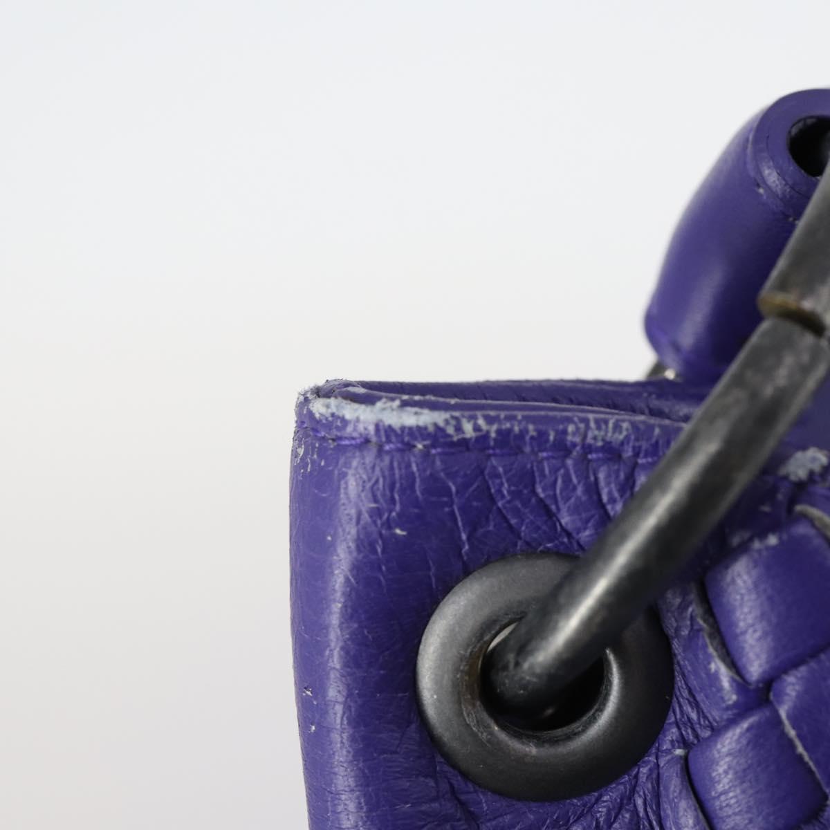 BOTTEGA VENETA INTRECCIATO Shoulder Bag Leather Purple Auth BA6187