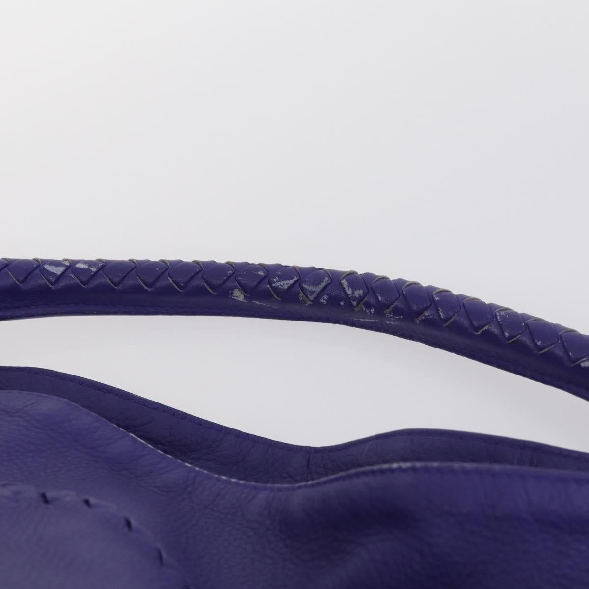 BOTTEGA VENETA INTRECCIATO Shoulder Bag Leather Purple Auth BA6187