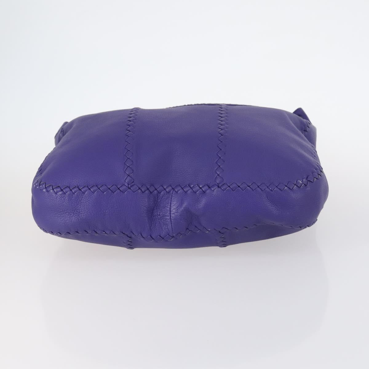 BOTTEGA VENETA INTRECCIATO Shoulder Bag Leather Purple Auth BA6187