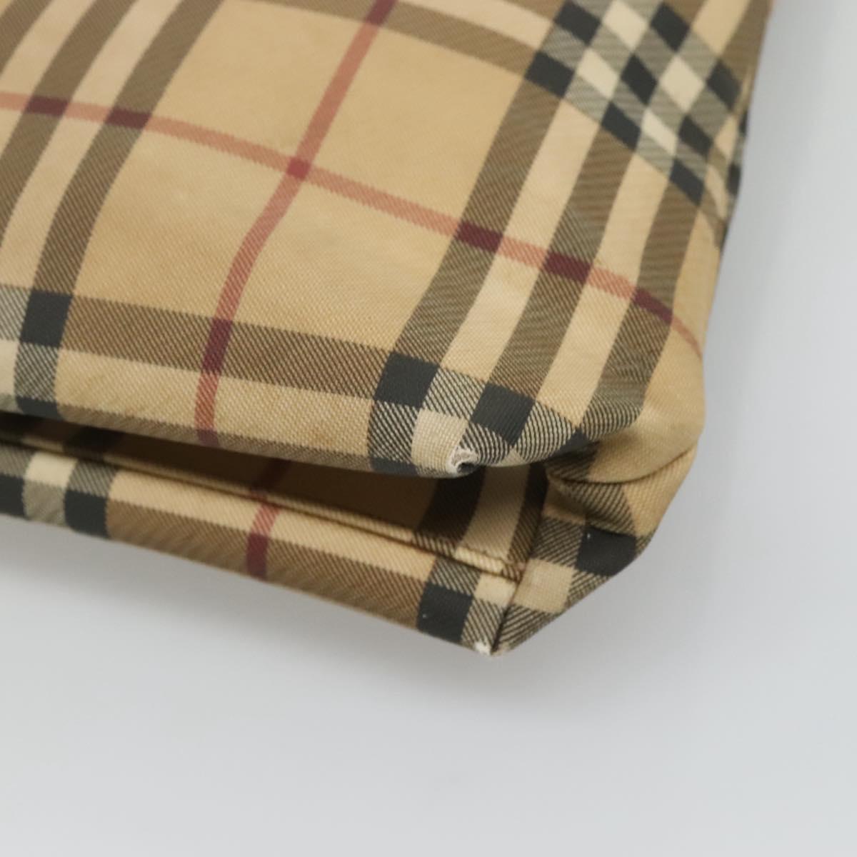 BURBERRY Nova Check Tote Bag PVC Beige Brown Auth BA619