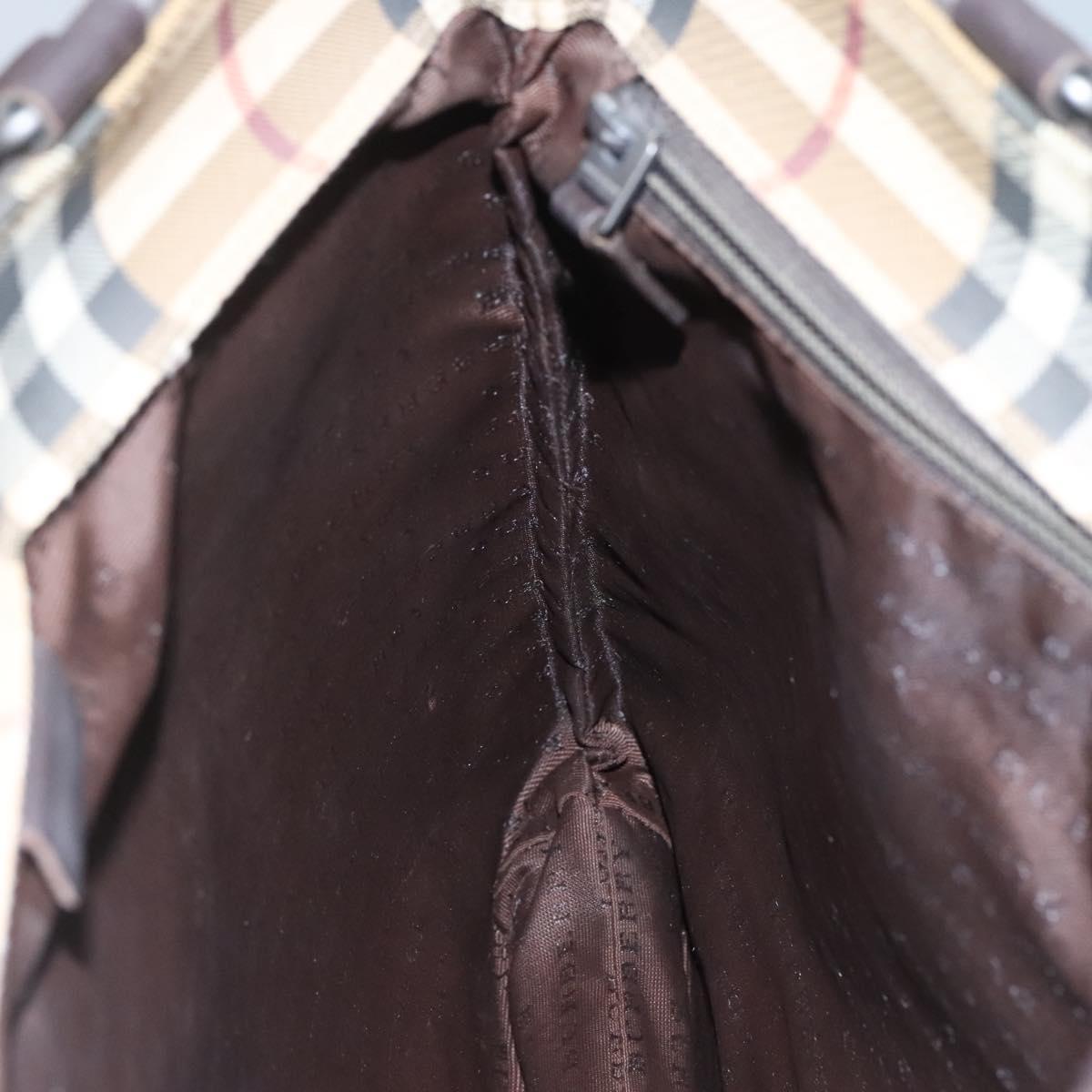 BURBERRY Nova Check Tote Bag PVC Beige Brown Auth BA619