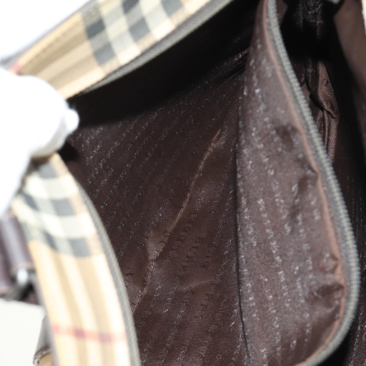 BURBERRY Nova Check Tote Bag PVC Beige Brown Auth BA619