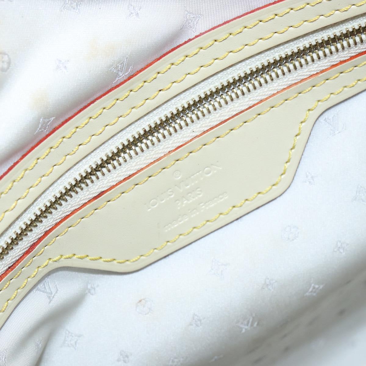 LOUIS VUITTON Suhari Lockit MM Hand Bag Leather White M91874 LV Auth BA6191