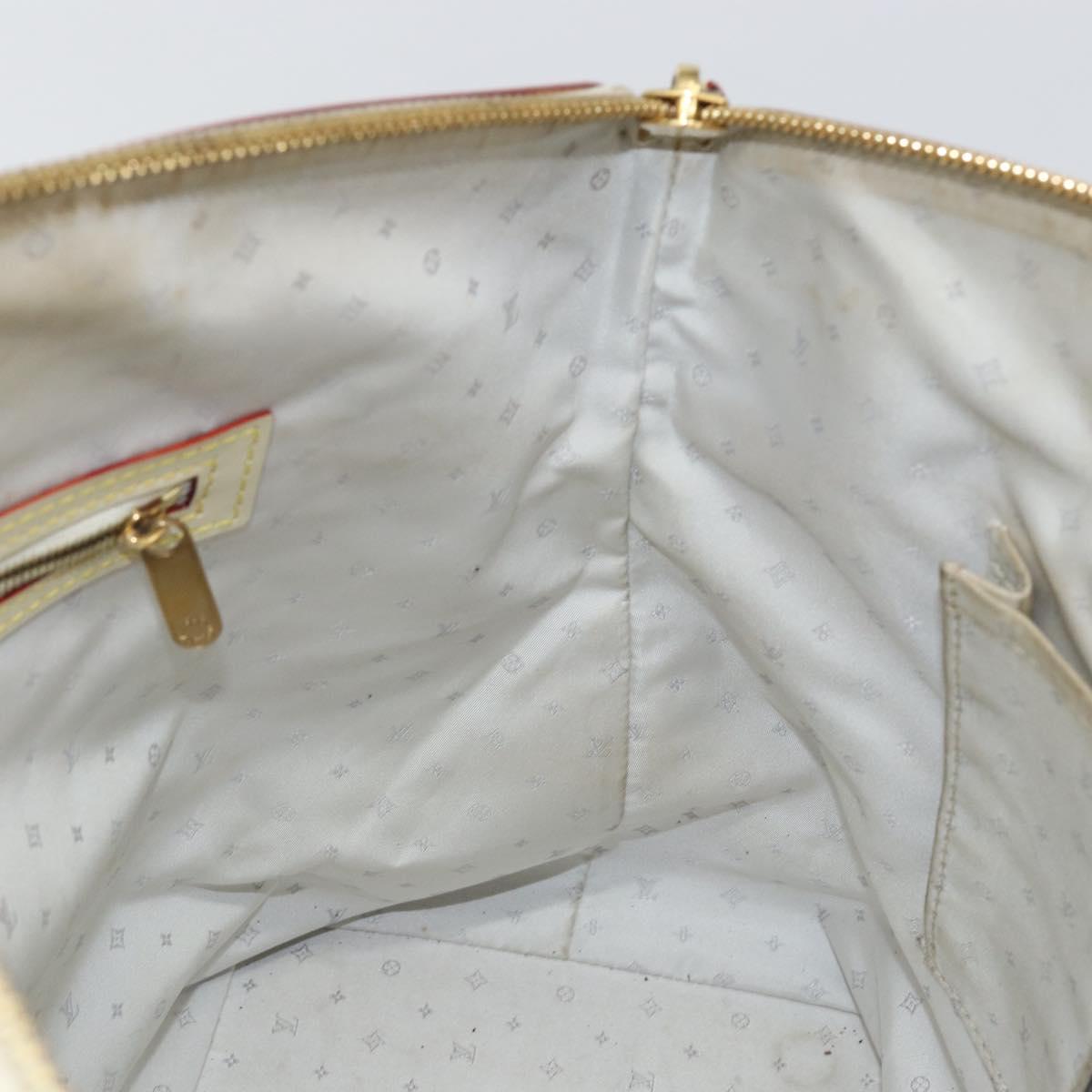 LOUIS VUITTON Suhari Lockit MM Hand Bag Leather White M91874 LV Auth BA6191