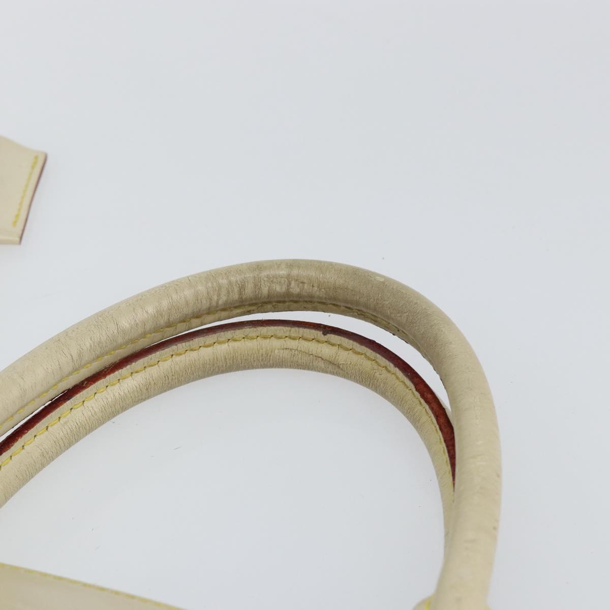 LOUIS VUITTON Suhari Lockit MM Hand Bag Leather White M91874 LV Auth BA6191